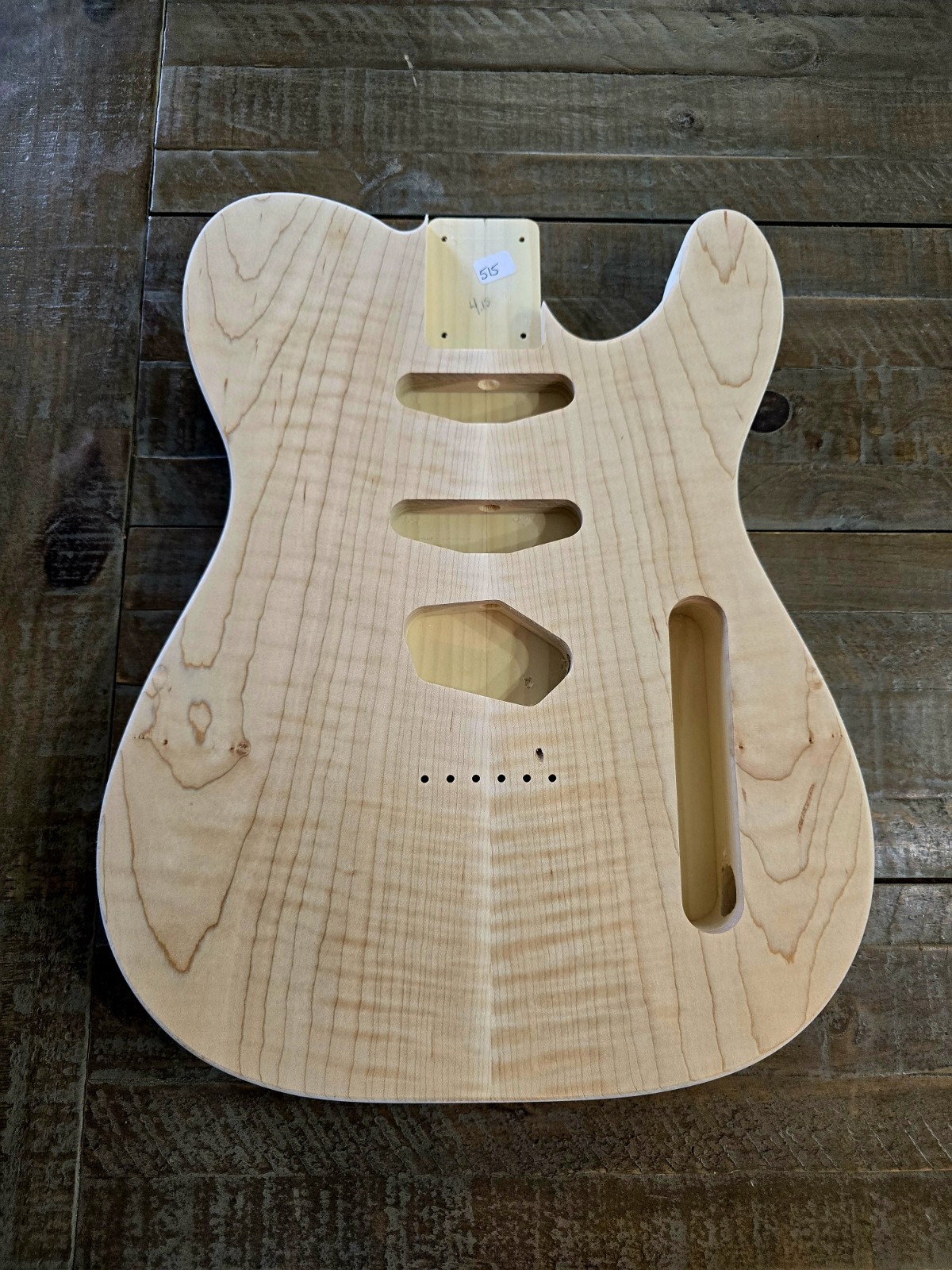 Guitar Body, Flame Maple on Poplar, Nashville