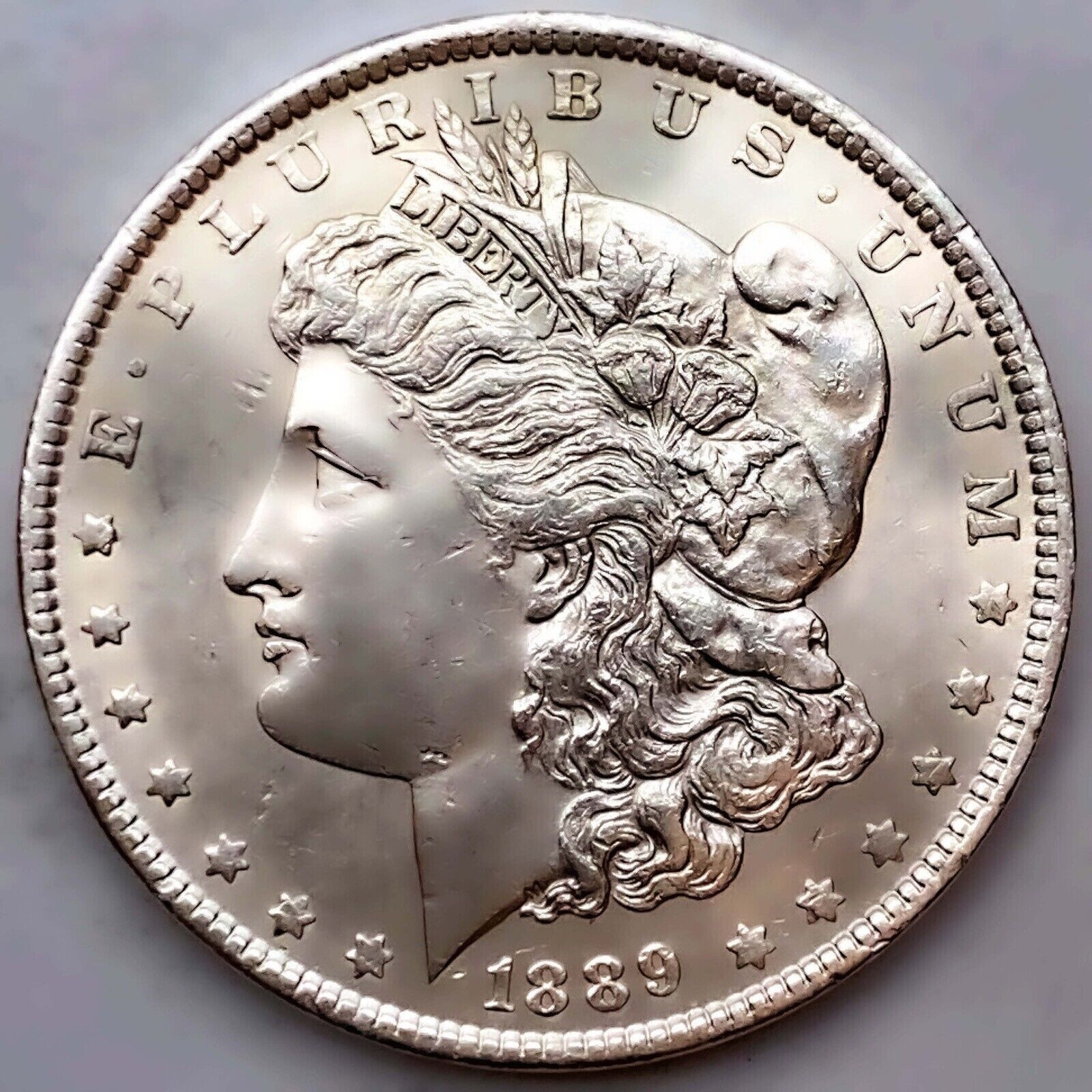 1889-P  CIRCULATED MORGAN SILVER DOLLAR 90% SILVER $1 US COIN -NICE!  AU52