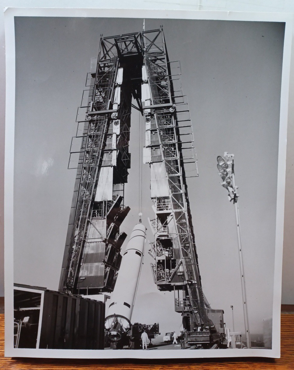 12/24/63 USAF ORG Photo Atlas Rocket Lifted into Launch Position 8 x 10  RRP 962