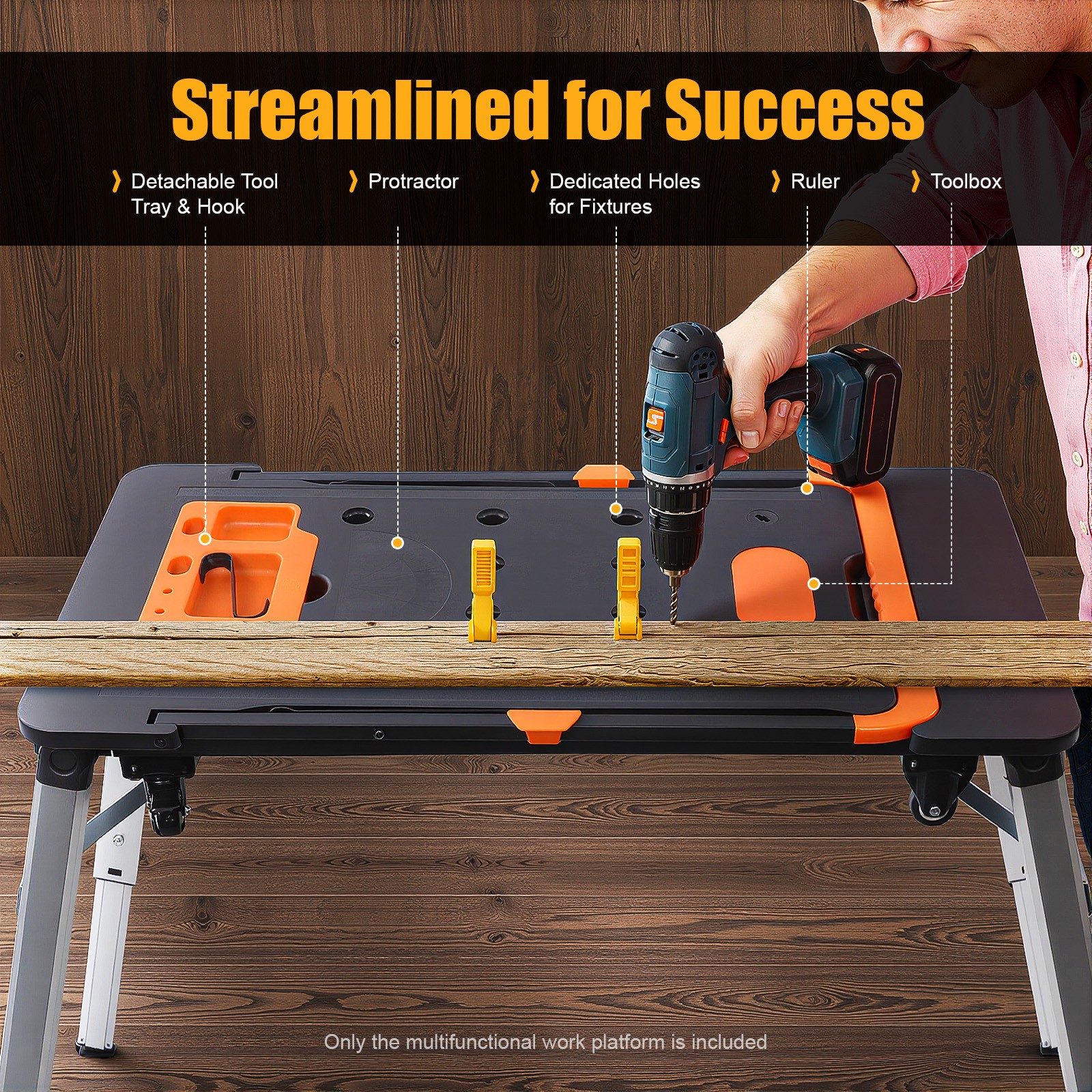 Multifunctional workbench Portable Folding Work Table 7-in-1 Workbench Load SALE