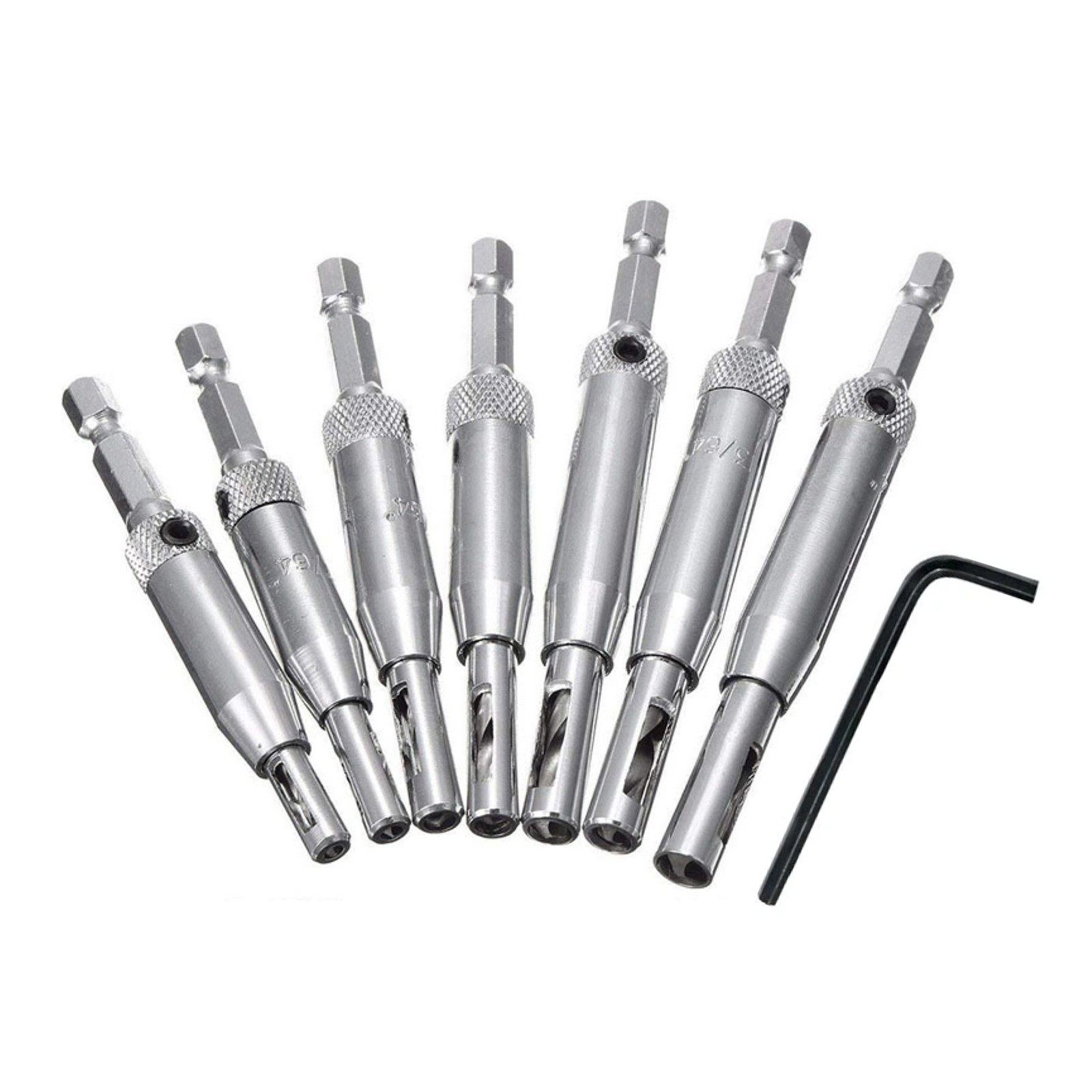5mm, 13/64in New Durable Self Centering Hinge Hardware Drill Bit Set Kit