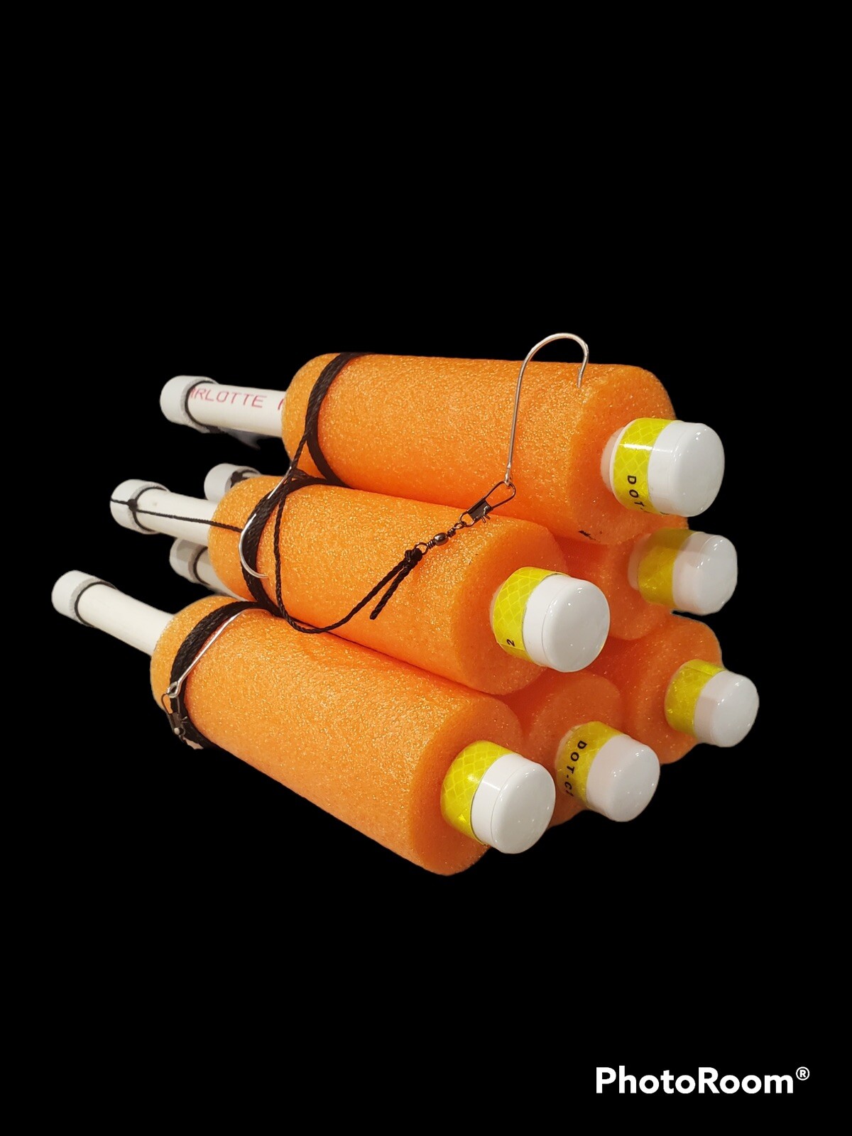 Cajun Catfish Noodle fishing Jugs Orange lot of  6 “Weighted"