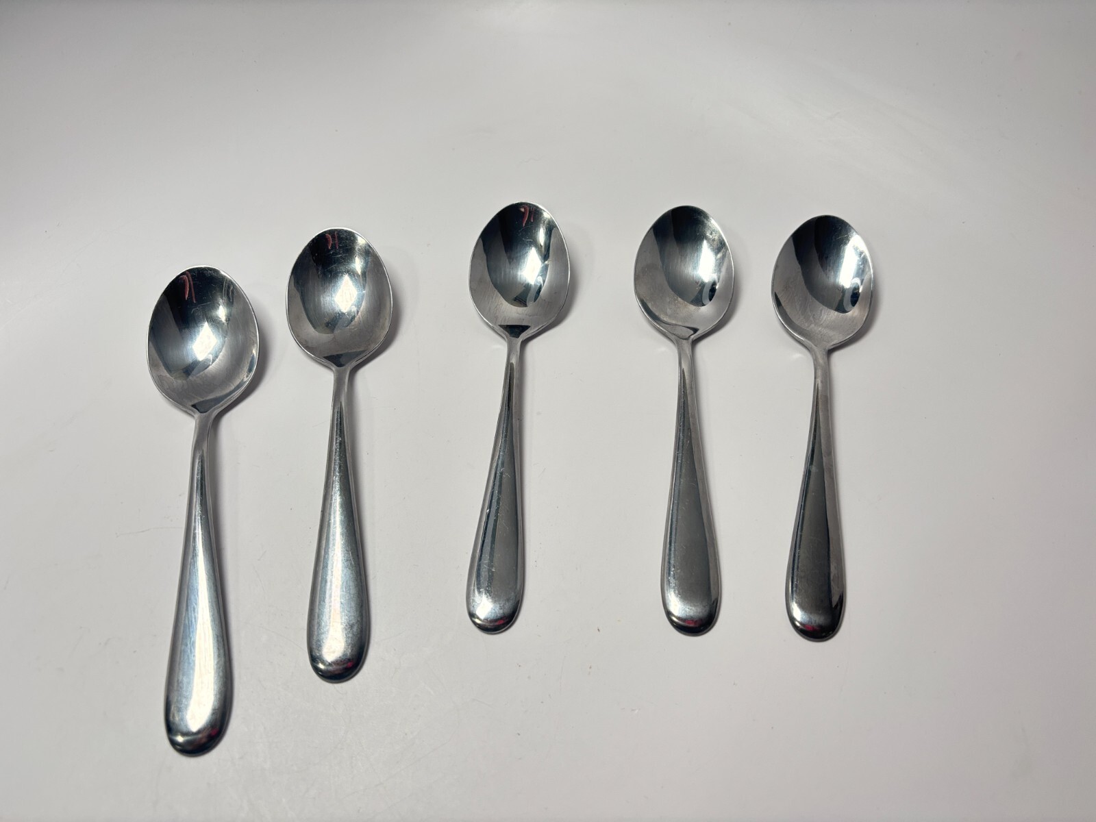 Pfaltzgraff Springwater Flatware Glossy Stainless Steel Soup Spoon 6.5" Set 5