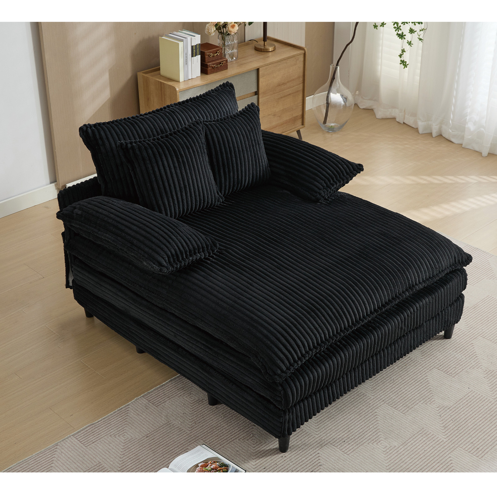 [NEW ARRIVED] [VIDEO PROVIDED] 54.75" W Oversized Chaise Lounge Chair,Fluffy c