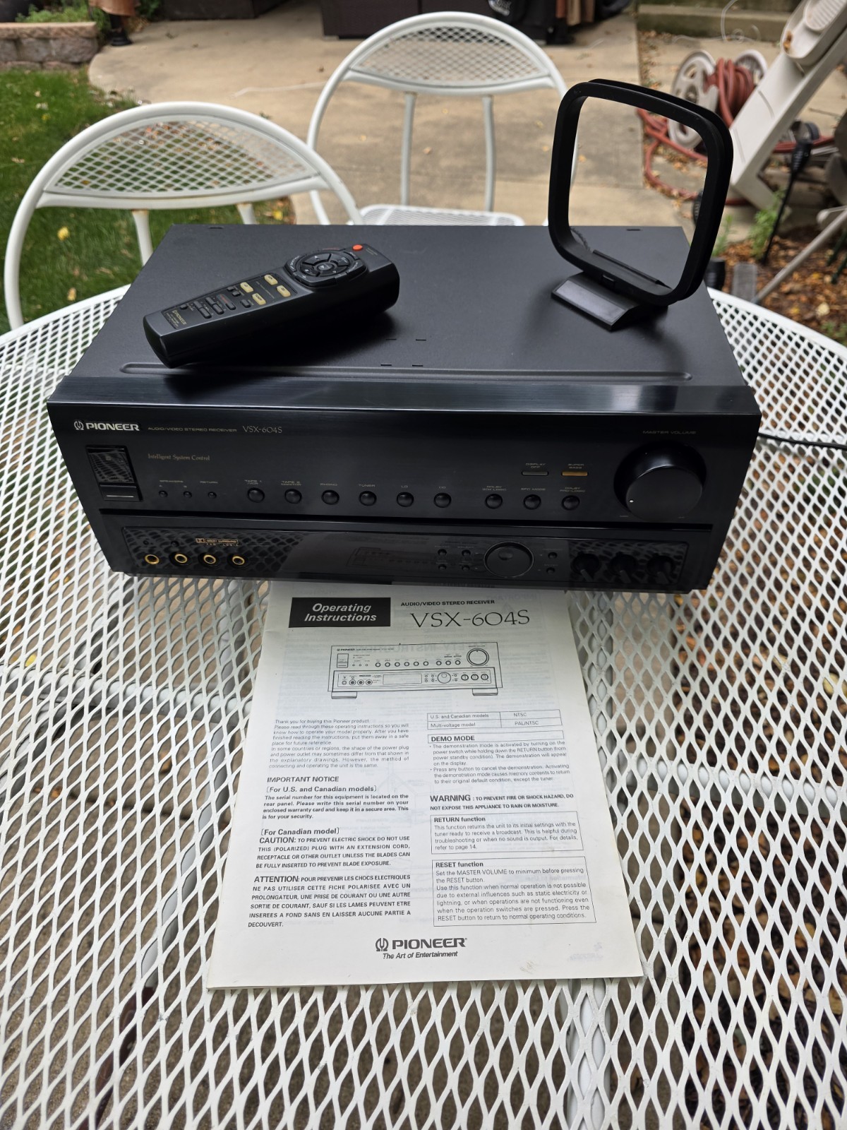 Pioneer VSX-604S Home Theater Receiver Tested Works Manual W/ Rare Remote Bundle