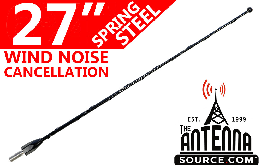 27" Black Spring Stainless AM/FM Antenna Mast  Fits: 1979-2009 Ford Mustang