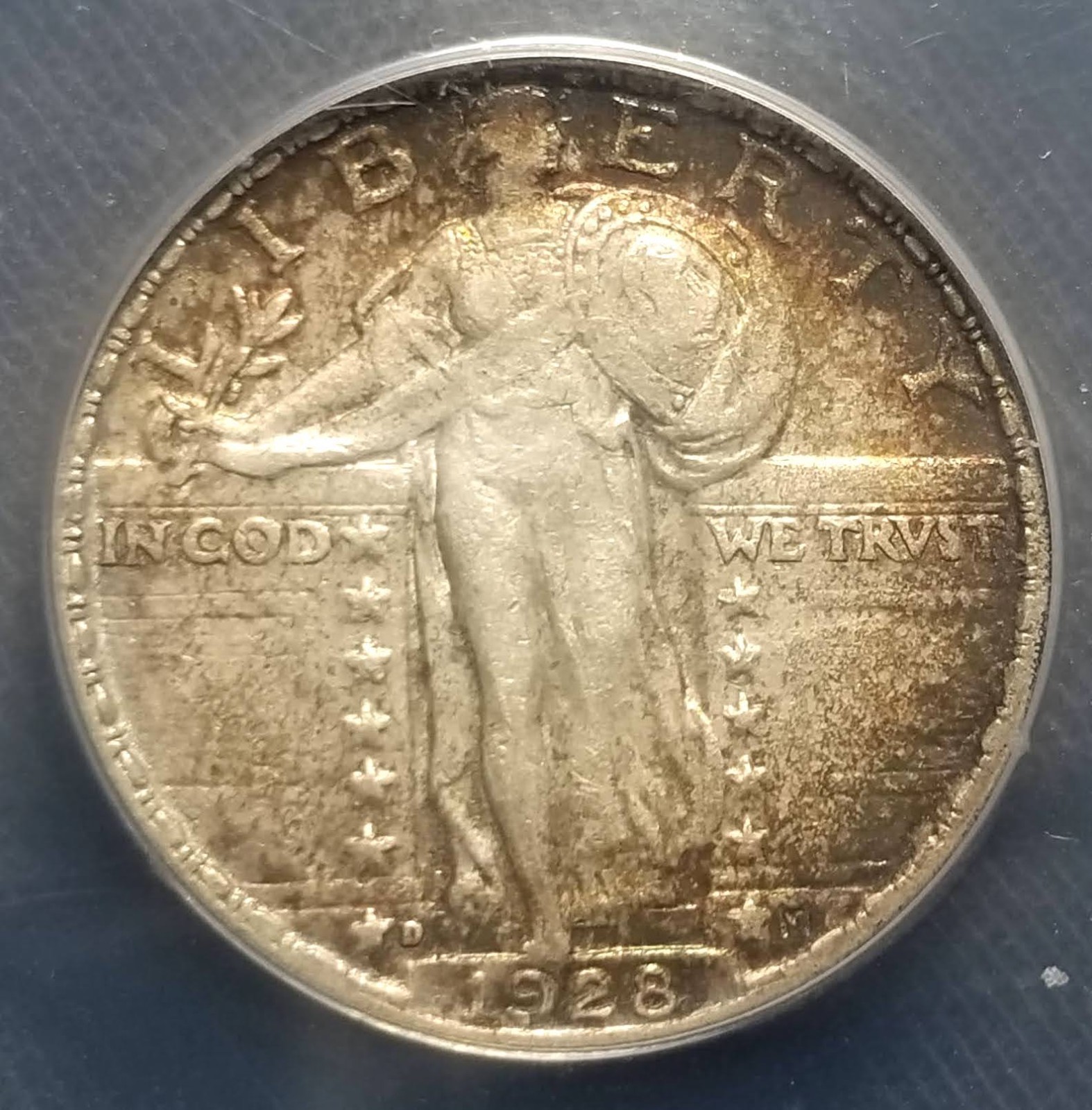 1928-D STANDING LIBERTY QUARTER ANACS XF45
