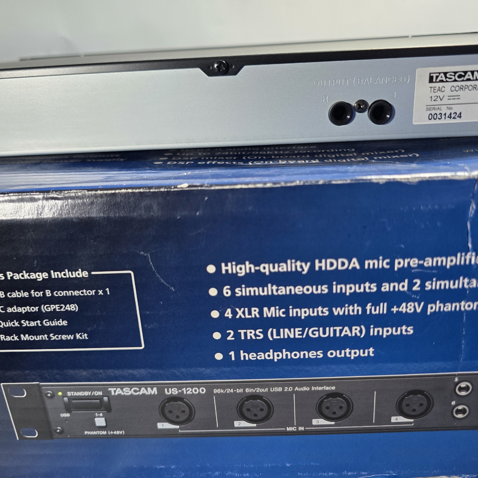 Tascam US-1200 USB 2.0 Audio Interface 6in 2out 96k/24bit Rackmount
