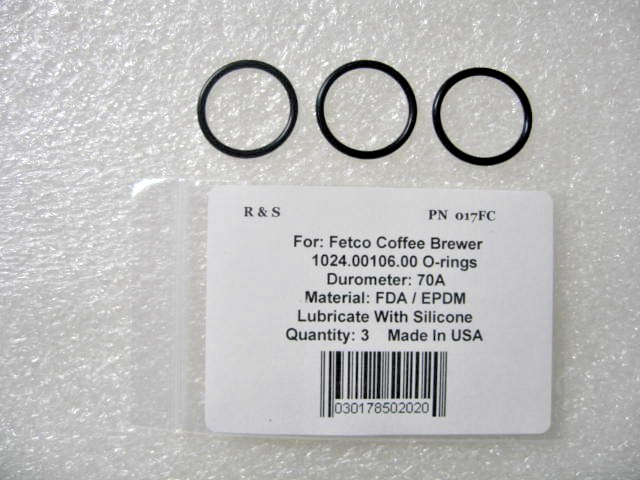 3 Fetco 1024.00106.00 O-Rings/ R&S 017FC / FDA EPDM Mat. / See Models Below