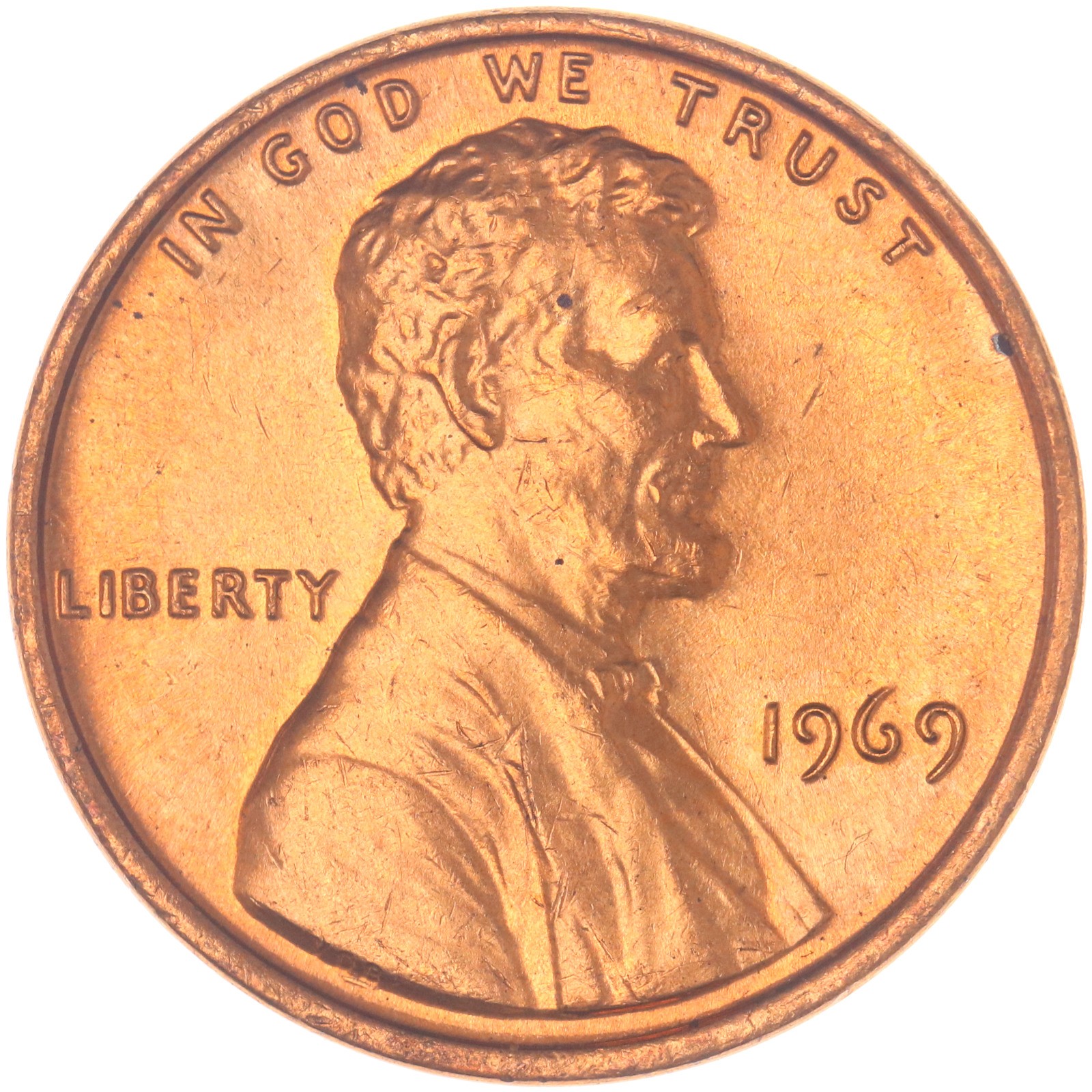 1969 (P) Lincoln Memorial Cent BU Penny US Coin