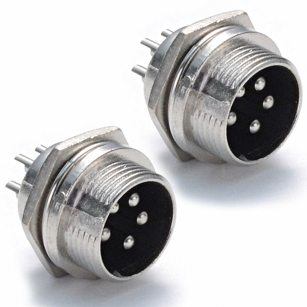 Seismic Audio 2 Pack NEW Male MINI XLR Panel Mount Connector - 5 PIN