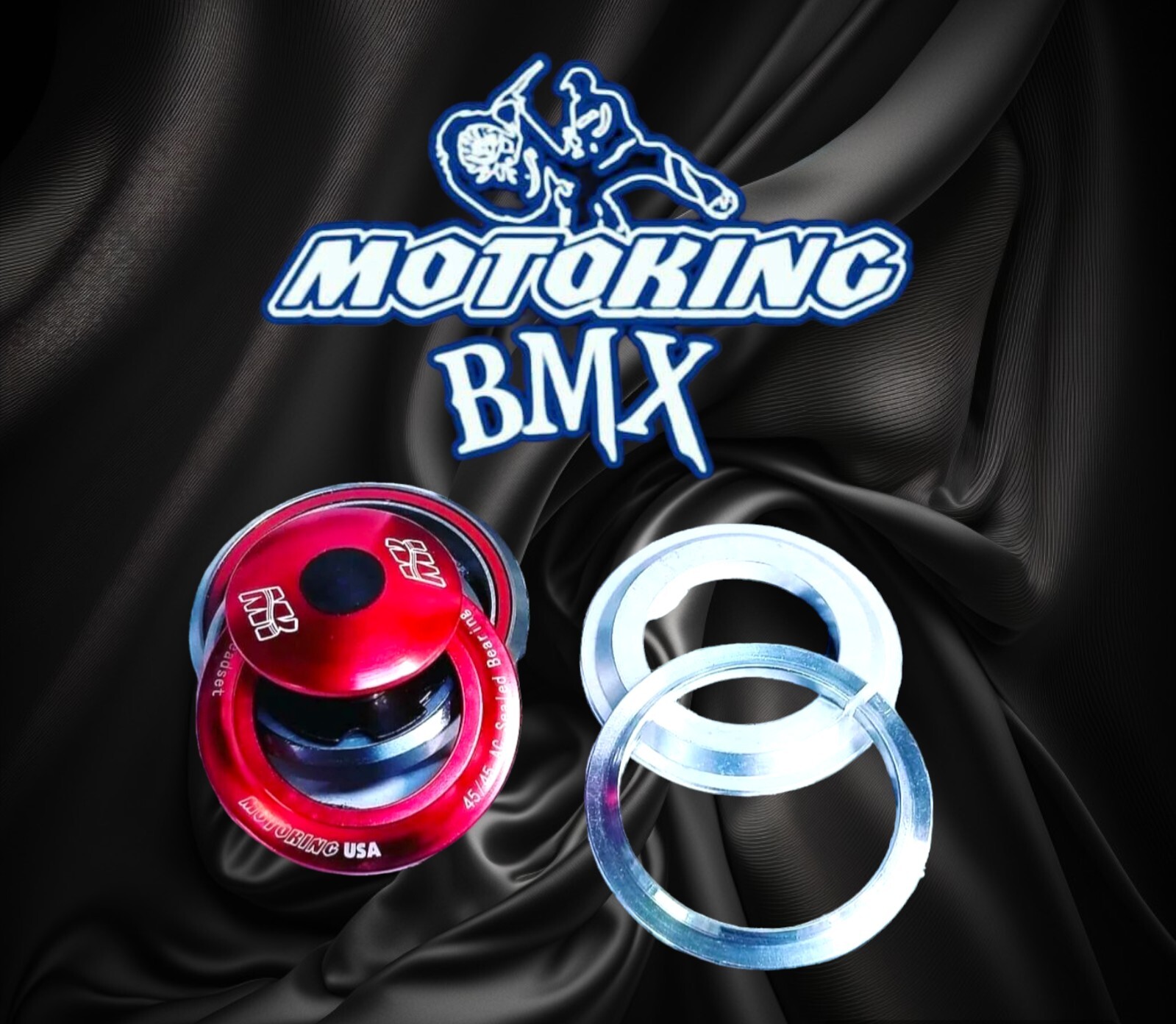 MotoKing BMX 1.5" Tapered Headset Red - Fits Haro DK Speedco Chase Redline GT