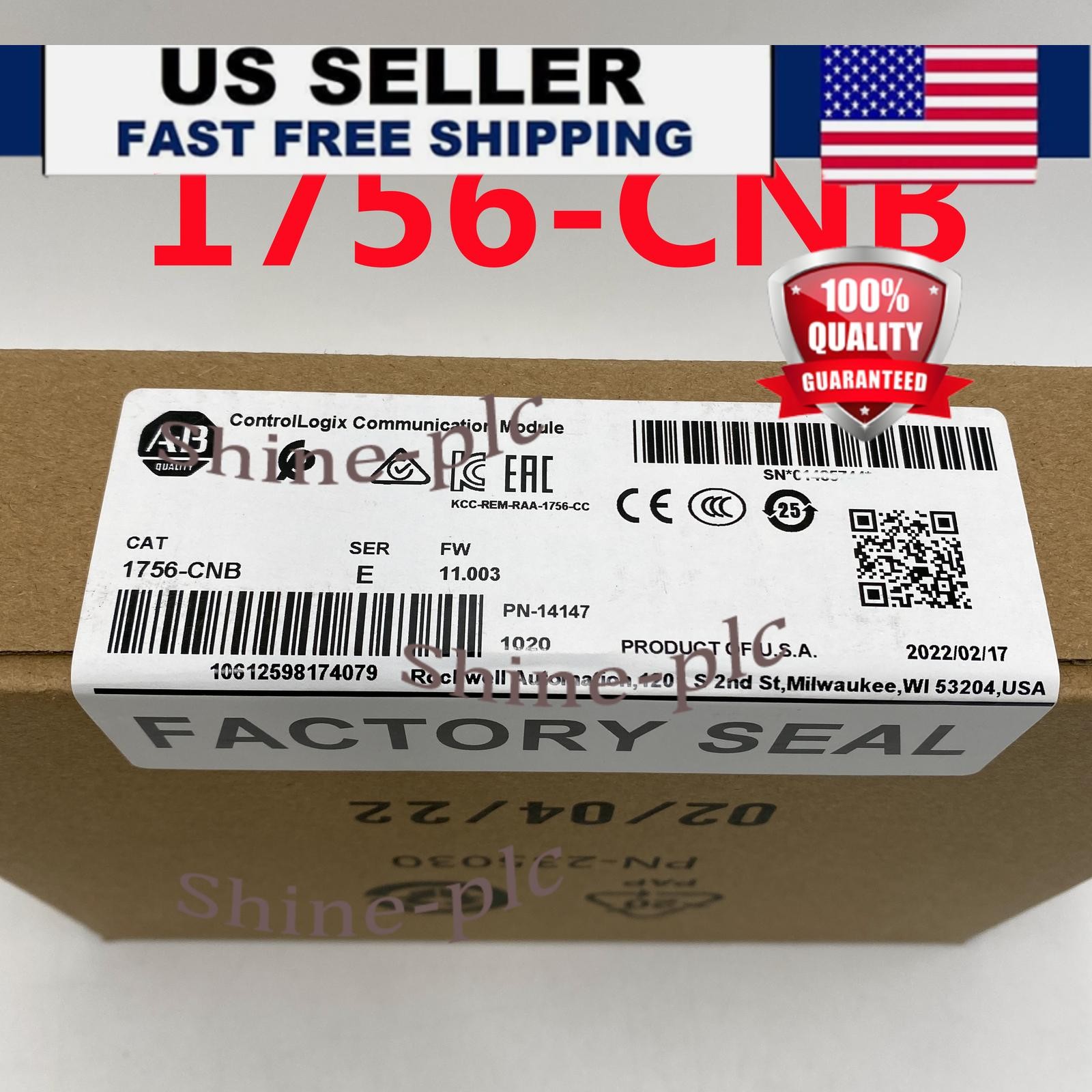 New Factory Sealed AB 1756-CNB ControlLogix Communication Module US Free Tax