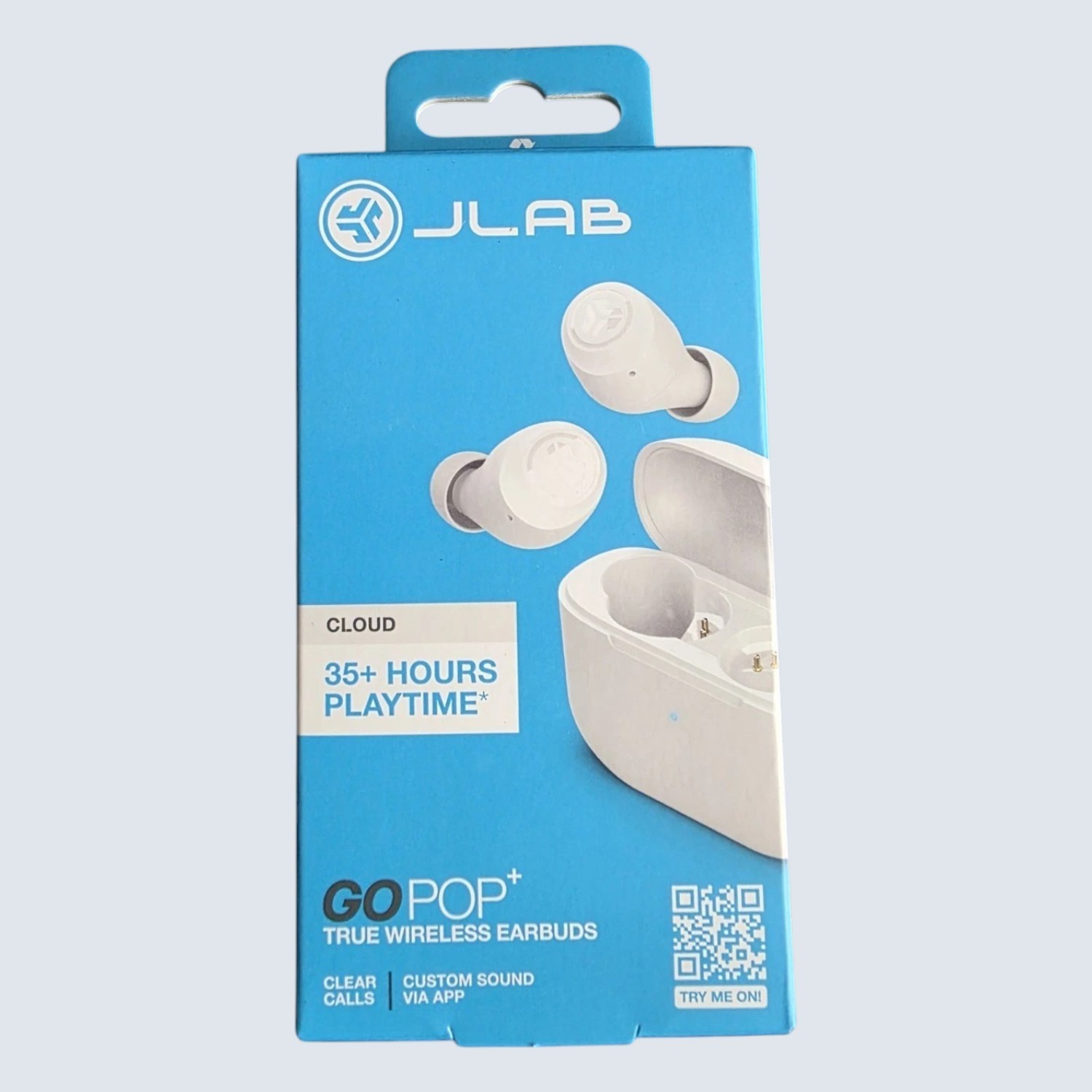 JLab GO Air Pop+ True Wireless Bluetooth Earbuds White - NEW!!
