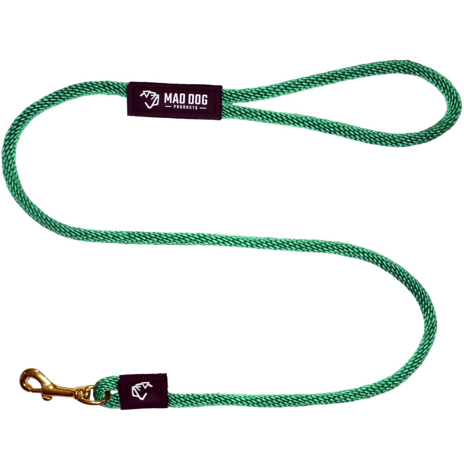 Mad Dog Products Standard Clip Dog Leash 1/2” x 8’ Green Signature Rope