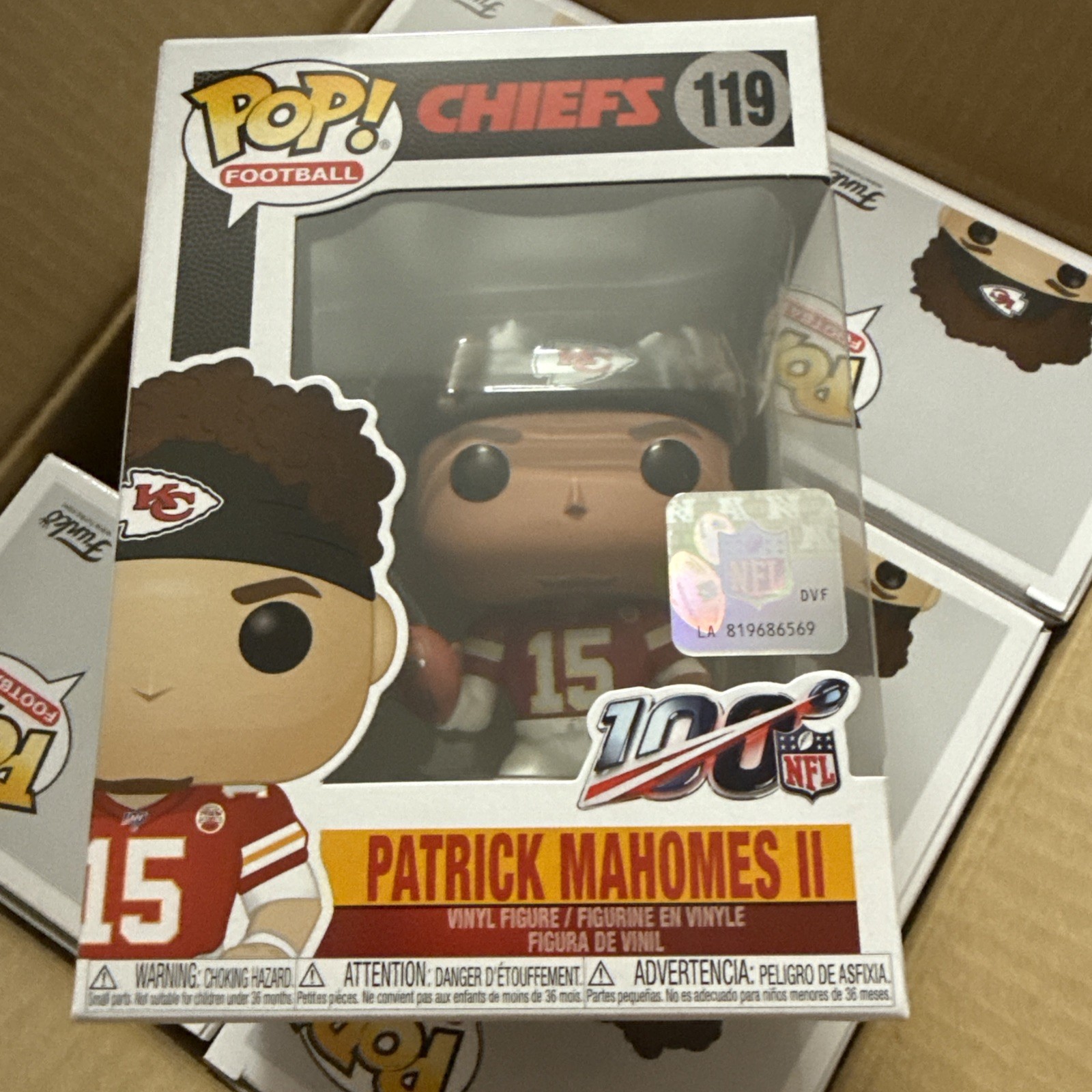 Funko Pop! Patrick Mahomes II #119 Kansas City Chiefs, Home Jersey, Football NFL