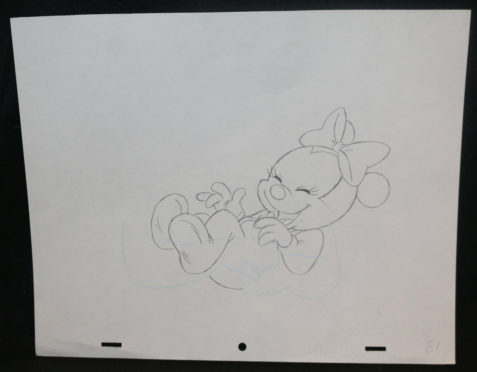 Minnie Mouse Baby Disney Animation Art Pencil Drawing - Laughing #81