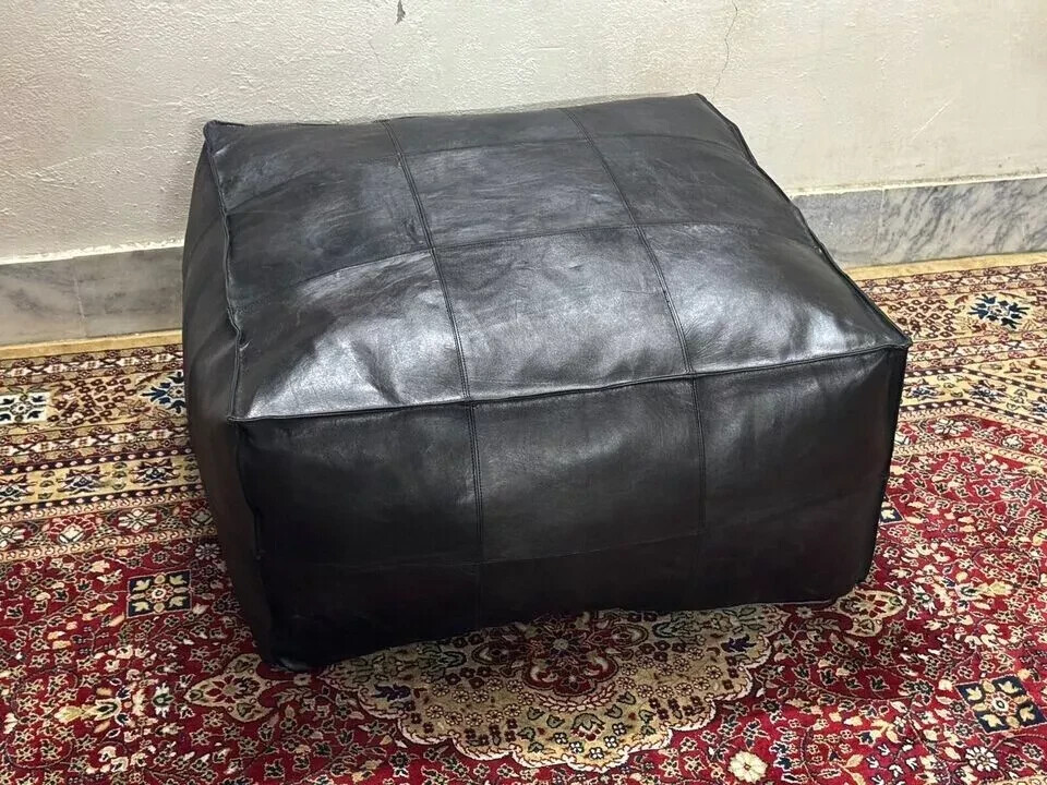 Boho 30'' Quality New Aamazing Pouffe Leather Footstool Unstuffed