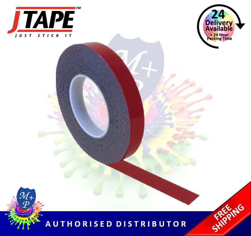 J Tape Grey Double Sided Acrylic Tape 12mm x 10m - 2110.1210