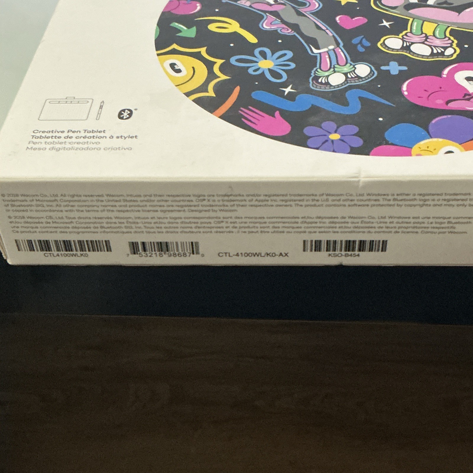 Wacom Intuos Creative Pen Graphics Tablet CTL-4100WL/K0-AX Black Bluetooth USB