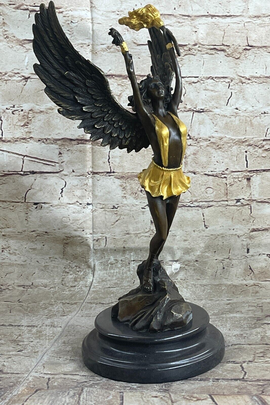 Handcrafted bronze sculpture SALE Mythical Religious Angel Moreau Signed Artwork