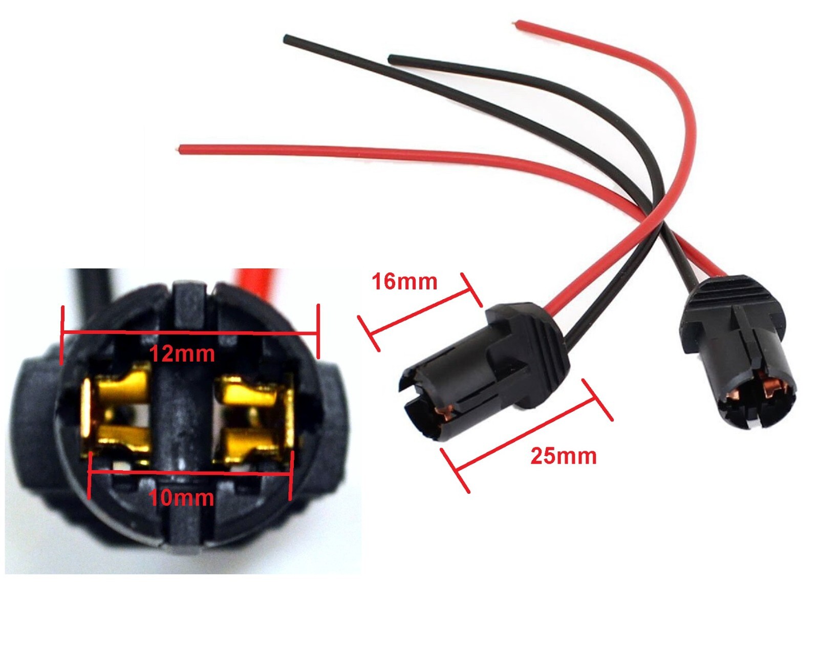 Universal Pigtail Wire Female Socket 168 T10 PBL Front Side Marker Light Plug A