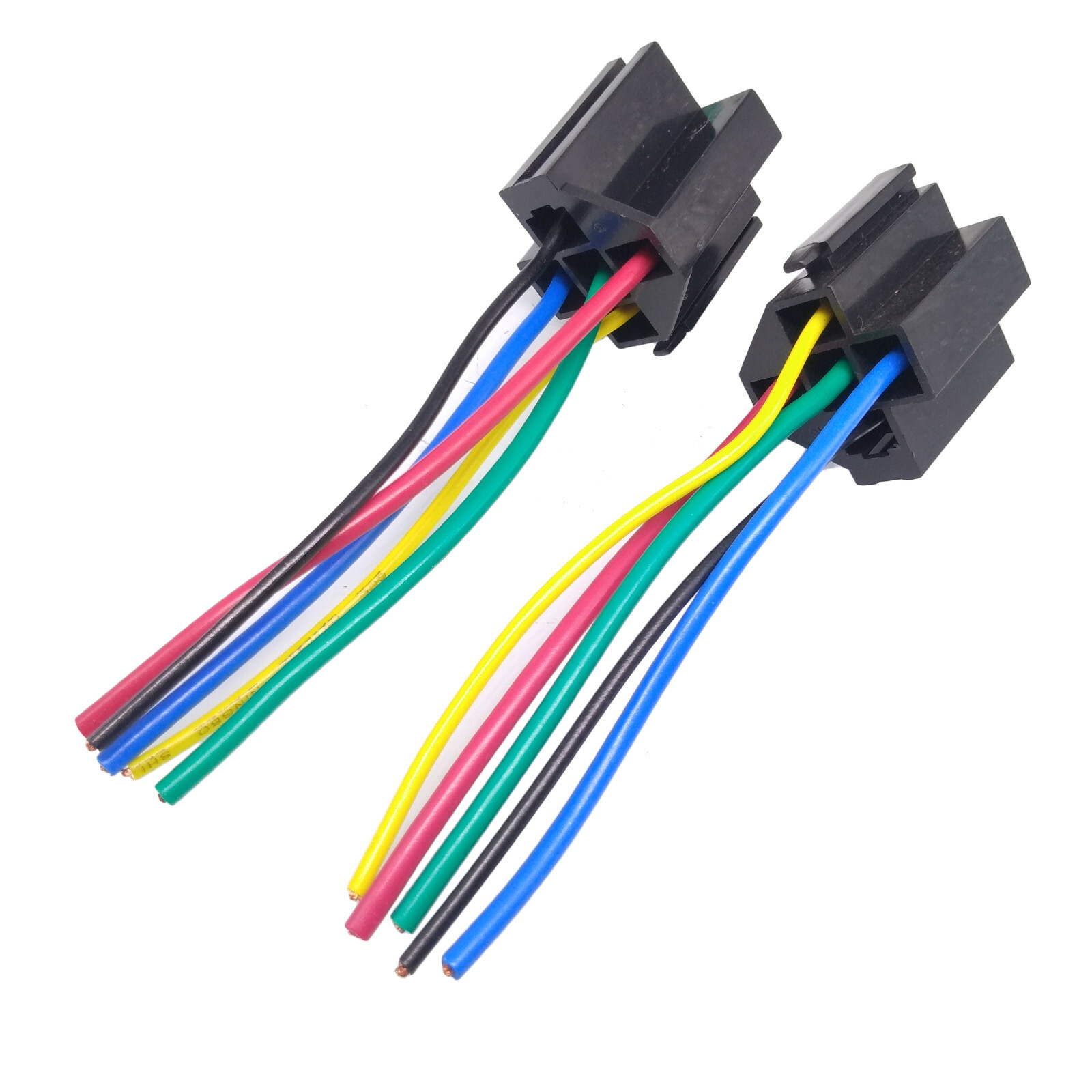 5 pcs 5 Pin Cable Relay Socket Harness Connector DC 12V for Car