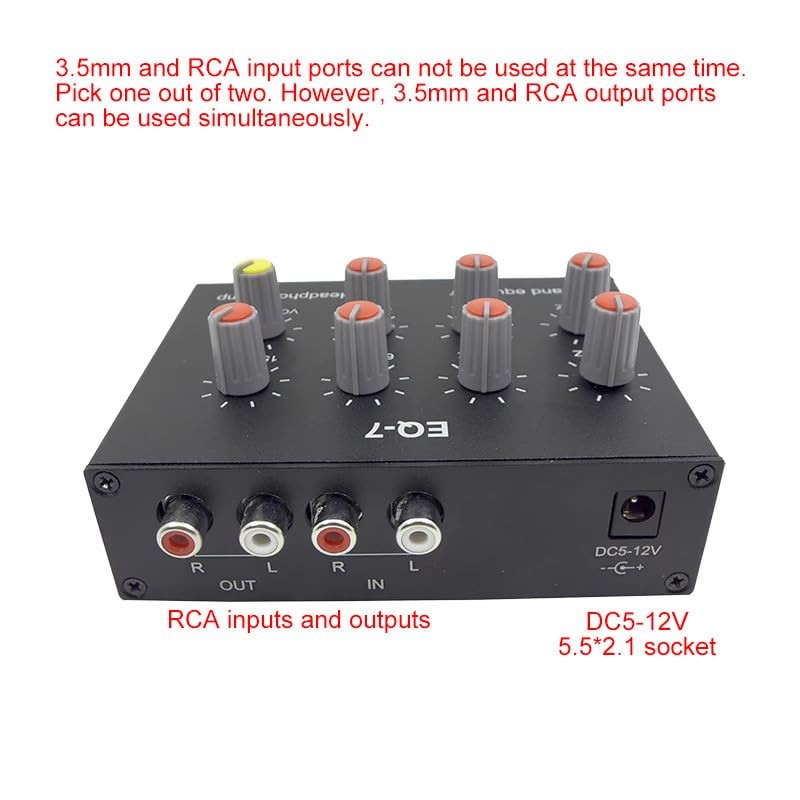 7 Band Sound Equalizer 2 Channel Audio Mixer Equalizer Digital Sound Equalizer