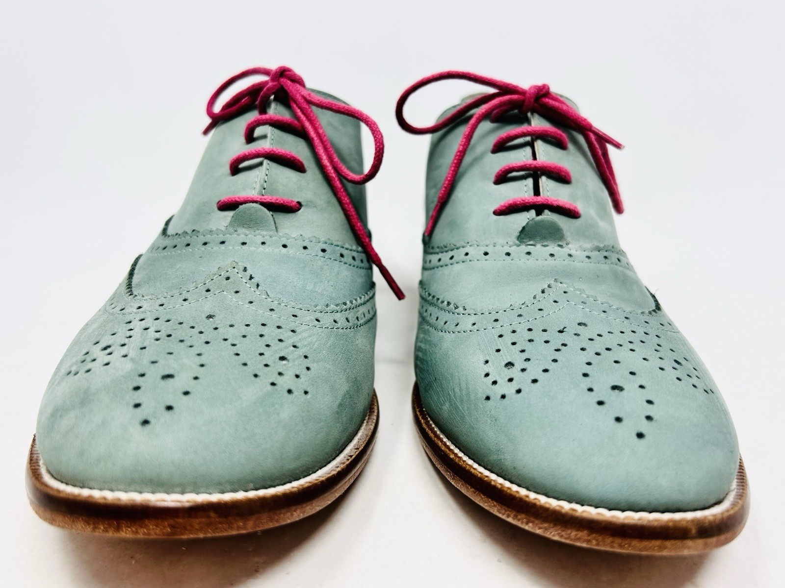 Boden Teal Suede Wingtip Oxfords Brogue Women's Size 41 EUR 9.5 -10 US.