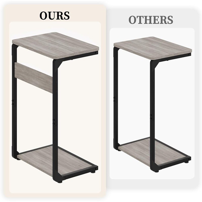 Sturdy Slim Side Table Easy Assembly Bedside Sofa Laptop TV Tray Multi-Scene Use