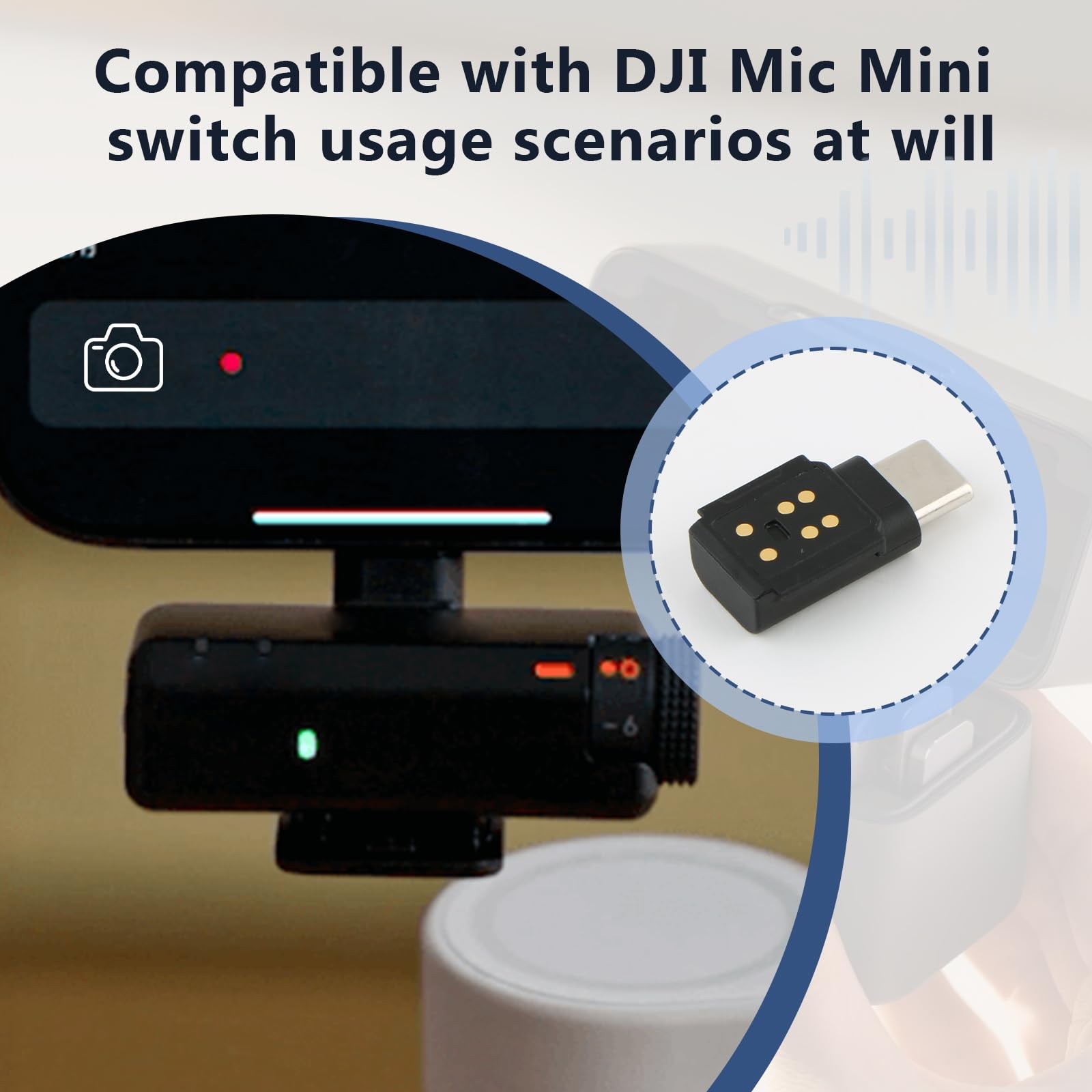 for DJI MIC Mini Adapter Type-C Phone Wireless Microphone Receiver for Mic Mi...
