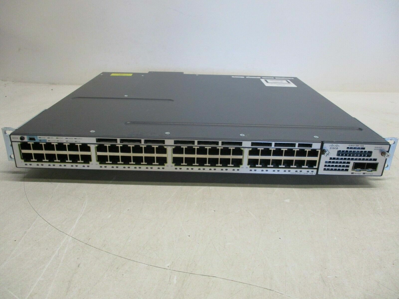 Cisco WS-C3750X-48PF-S 48-Port Gigabit IP Base Switch w/1x 1100WAC C3KX-SM-10G