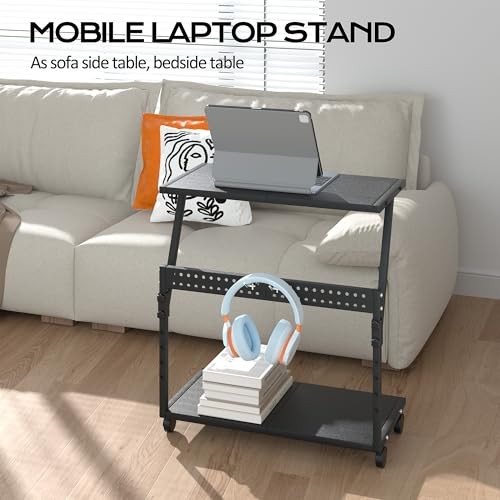 24In Large PC Stand, 5 Levels Height Adjustable Computer Tower Stand with Black