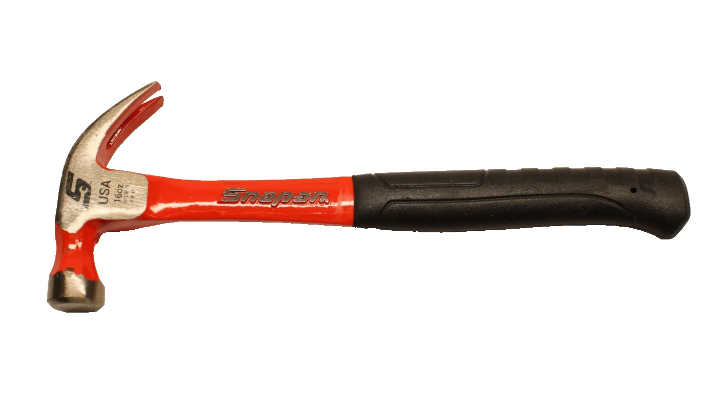 SNAP ON TOOLS USA HCLSB16 16oz Claw Hammer Red & Black Comfort Grip NEW