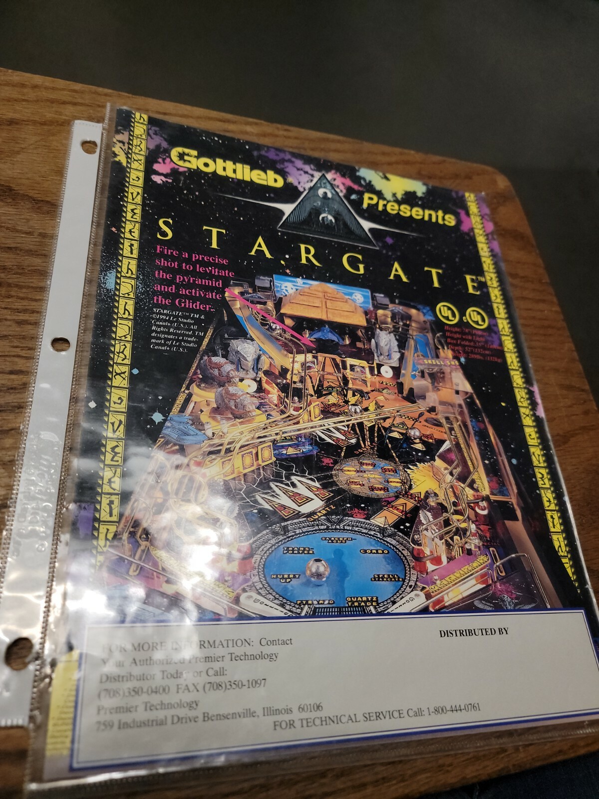 Gottlieb STARGATE Pinball flyer - good original
