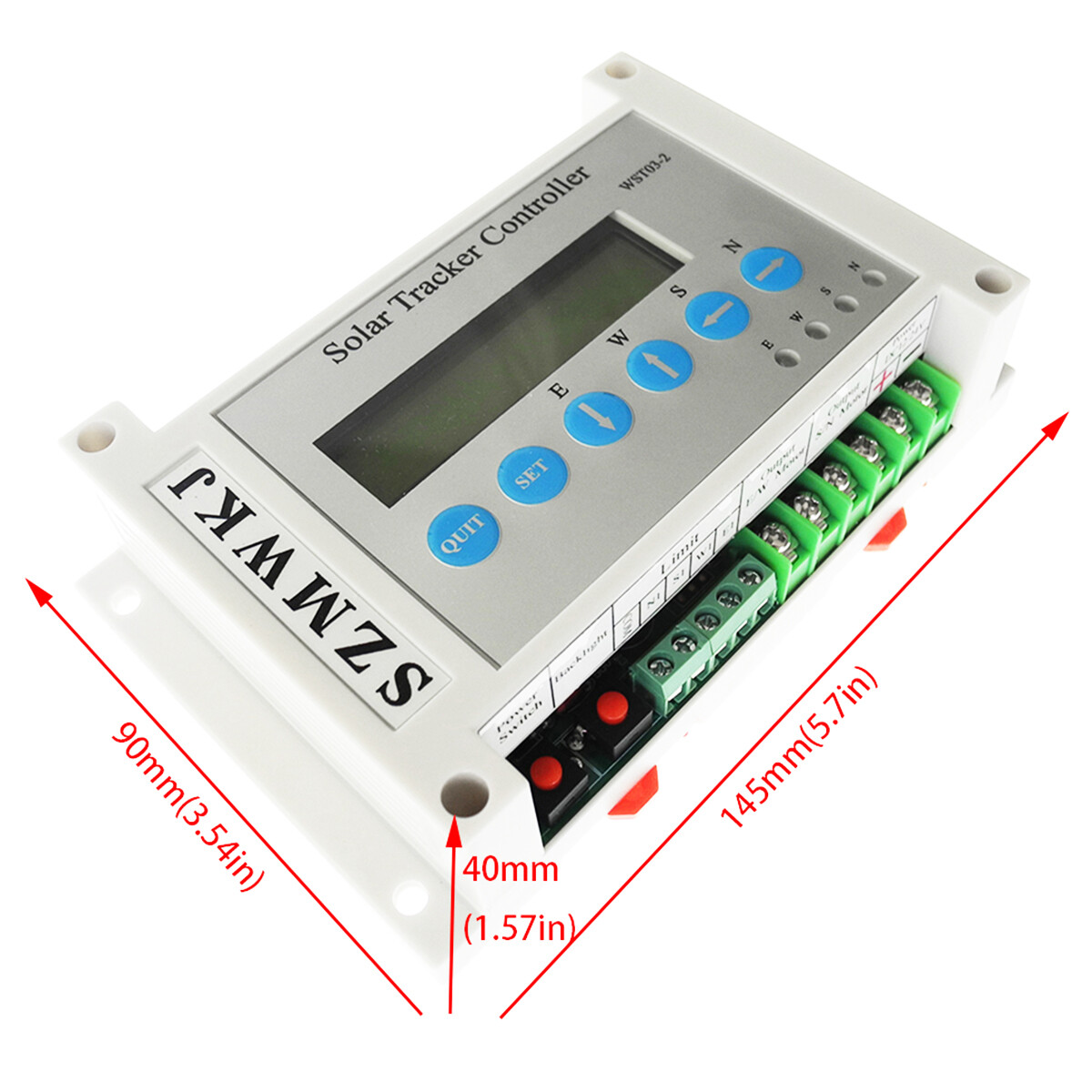 6000N Dual Axis Solar Panel Tracker Controller W/ Linear Actuator Anemometer Kit