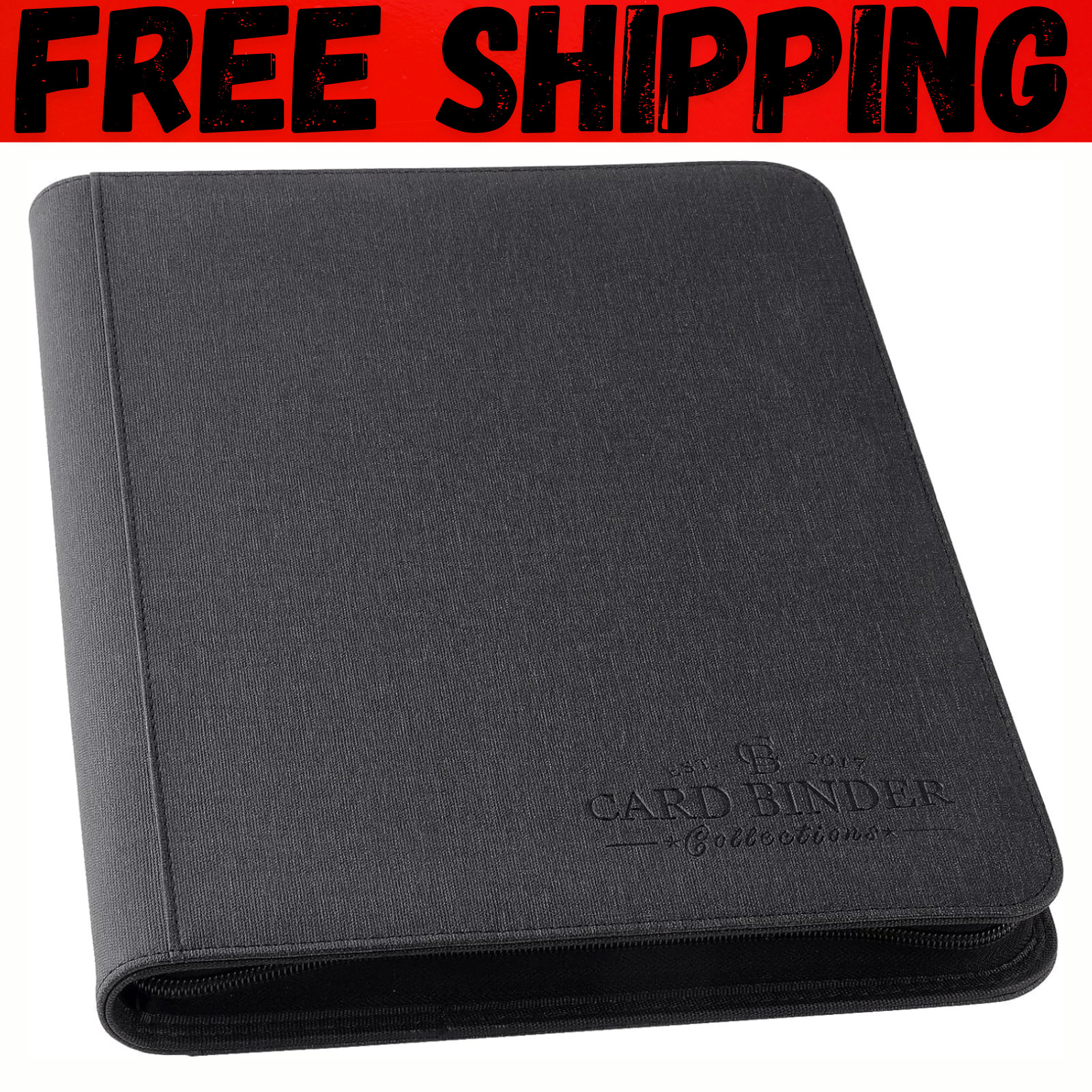 9-Pocket Zip Card Binder – 540 Double-Sided PU Album for MTG, TCG, Sports (Black