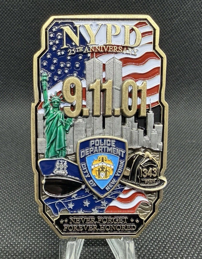 NYPD FDNY Port Authority September 11th 25 Anniversary Challenge Coin