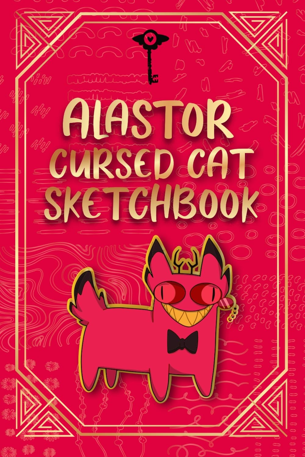 ALASTOR CURSED CAT sketchbook - A blank paged book in the style of Hazbin Hotel