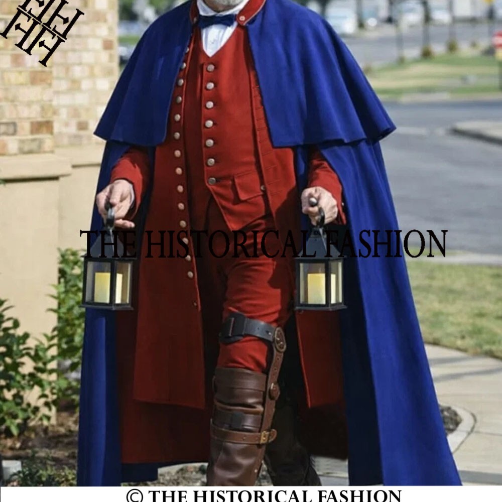 18th Century Revolutionary war Red Frock coat, Historical Colonial Men’s Uniform