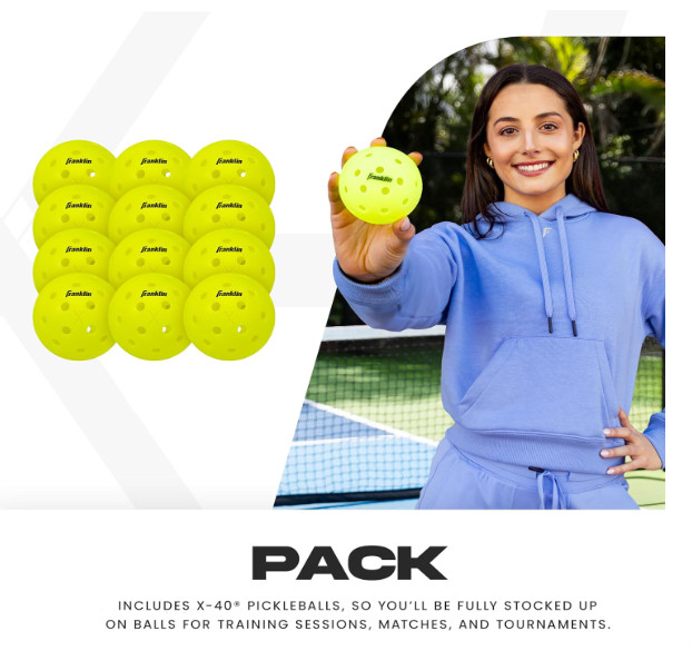 Franklin X-40 Outdoor Pickleballs - USAPA Approved - PACK OF 36 (SHIPS 1-DAY)