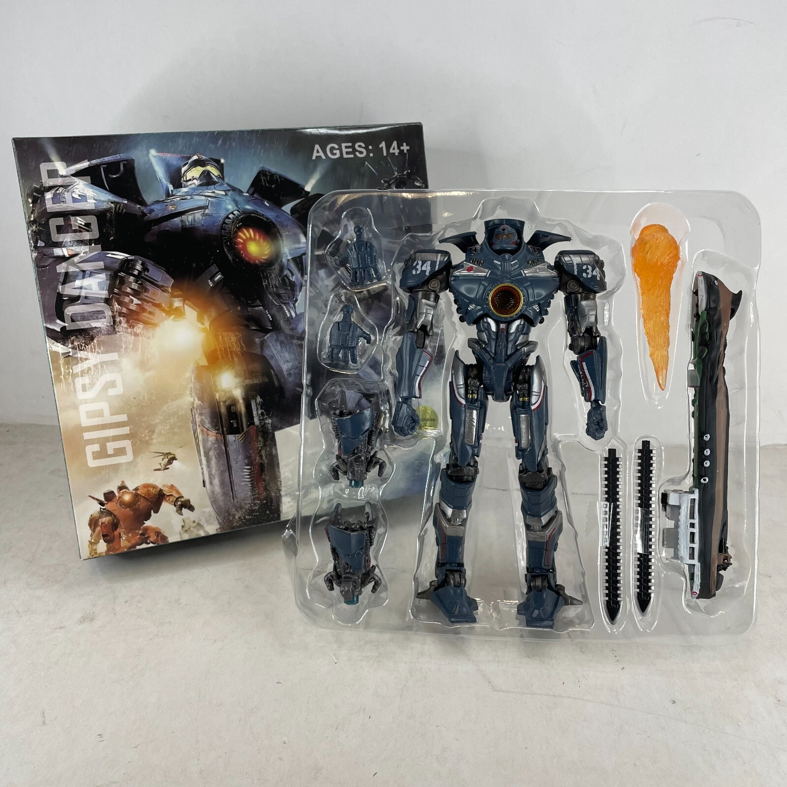 Gipsy Danger Jaeger Hong Kong Brawl 7" Movable Action LED Figure Pacific Rim Toy