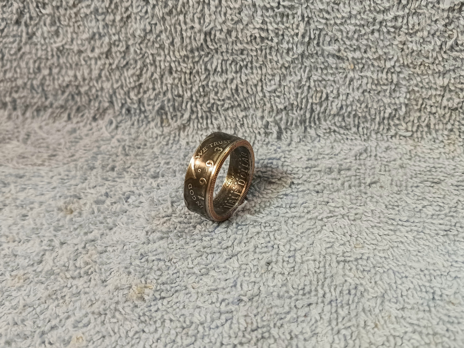 1993 Kennedy Half Dollars  size 10   coin ring  handmade mixed metals (B)