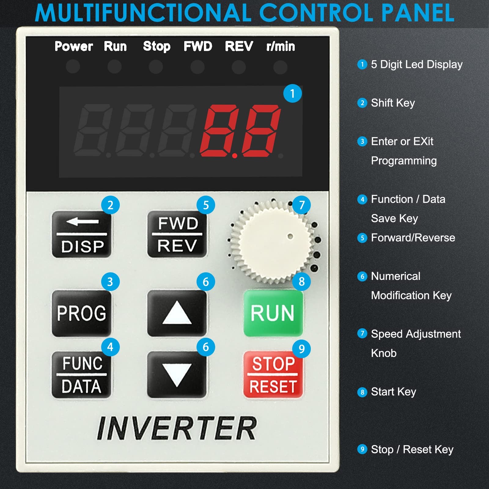 XCFDP AC 220V/1.5kw 2HP Variable Frequency Drive,8A VFD Inverter Single Phase...