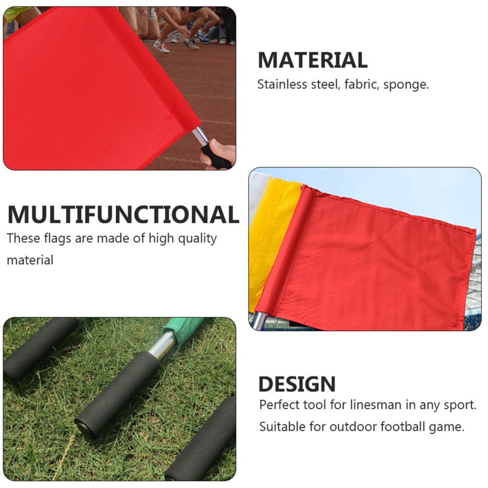 4 Pcs Hand Referee Flags With High Visibility For Sports Events