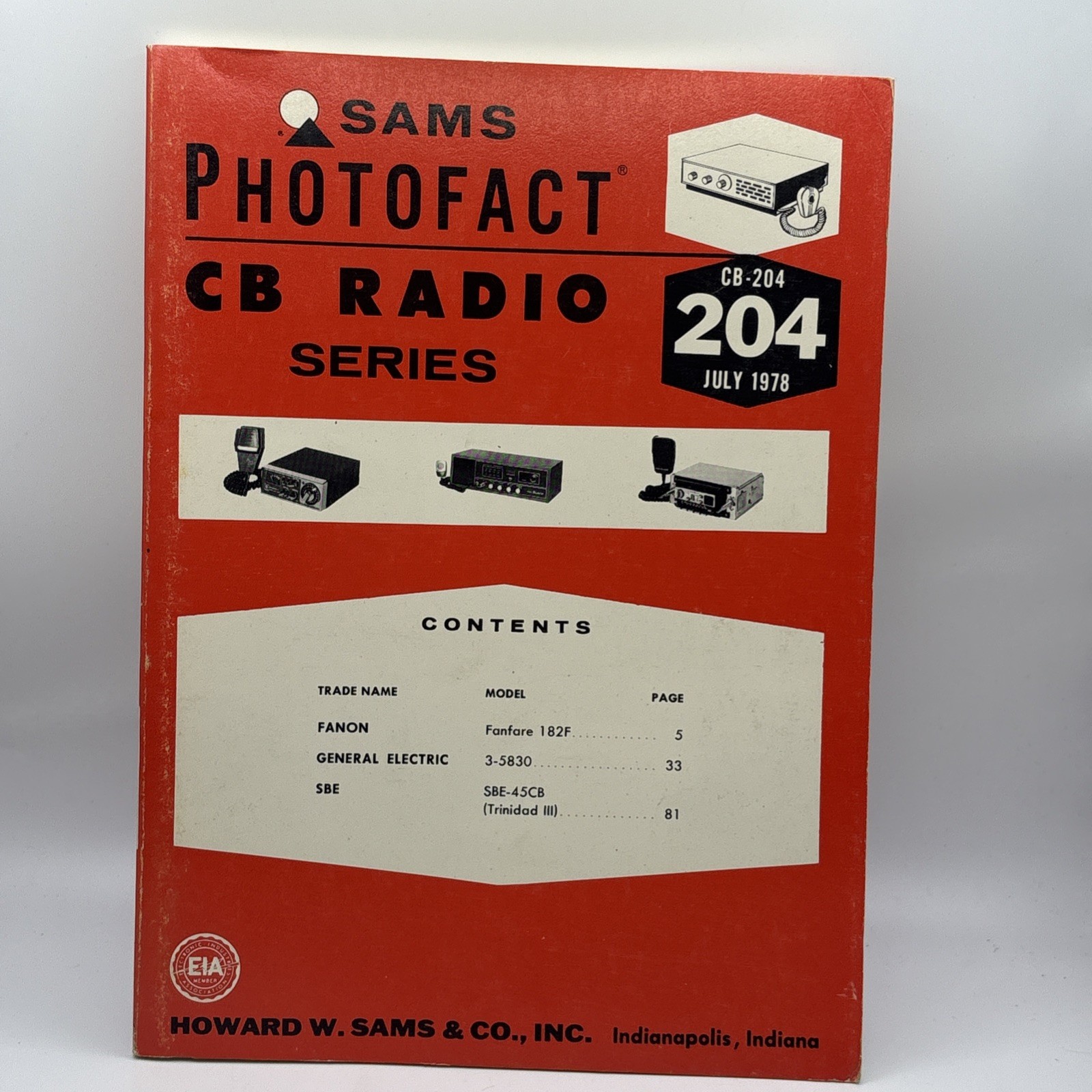 SAMS Photofact CB Radio Series Manual CB 204 July 1978