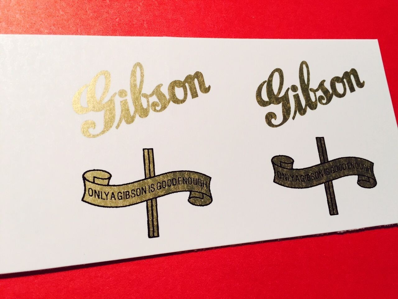 Gibson and Banner Vintage waterslide decal metallic inks 2 per order