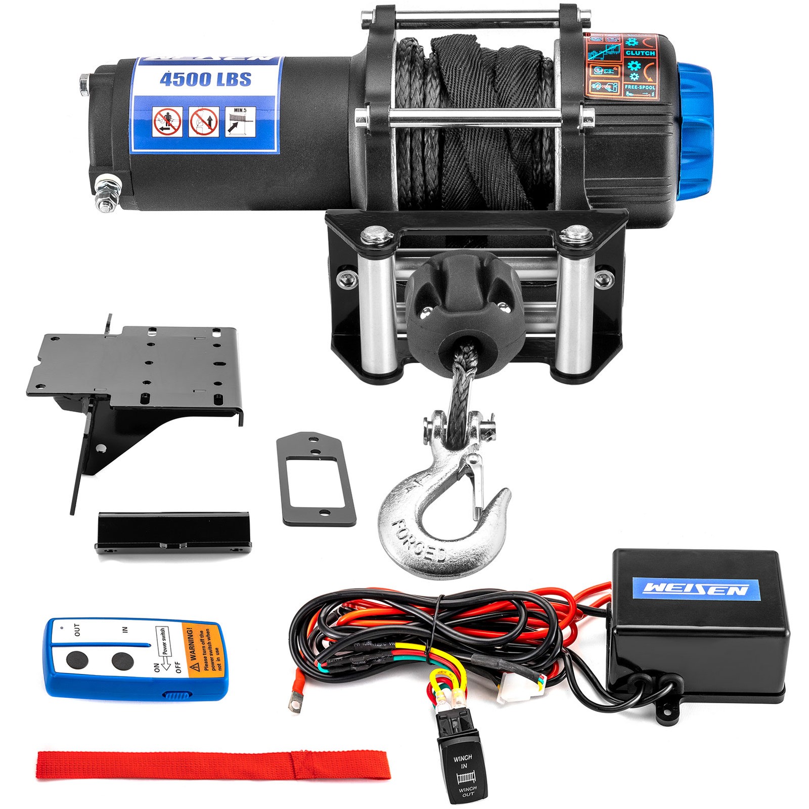 UTV 12V 4500LB Winch Mount Kit No Drill For Kawasaki Ridge/XR 2024-2025
