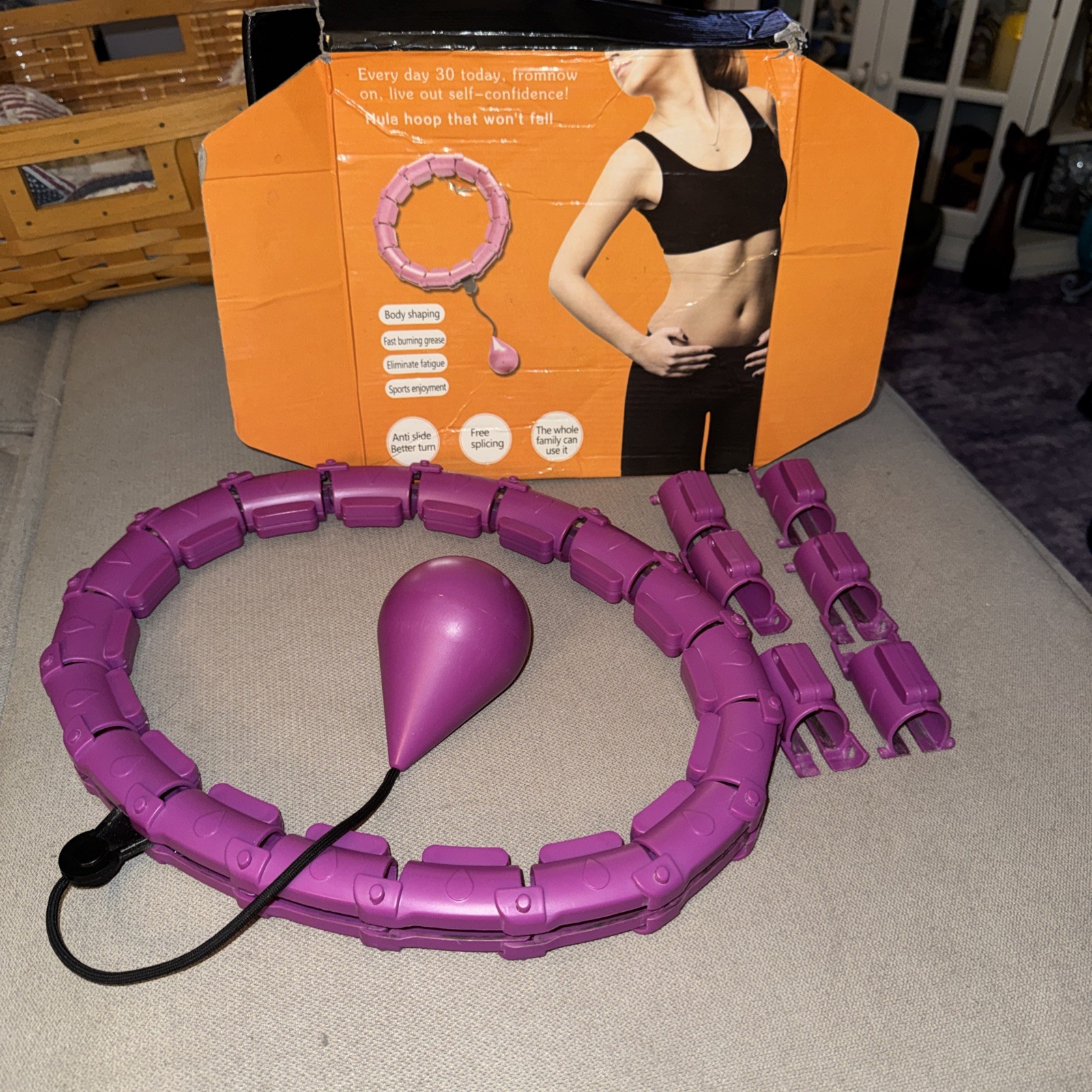 Infinity Hoop Weighted Hula Hoop, 24 Links, Pink