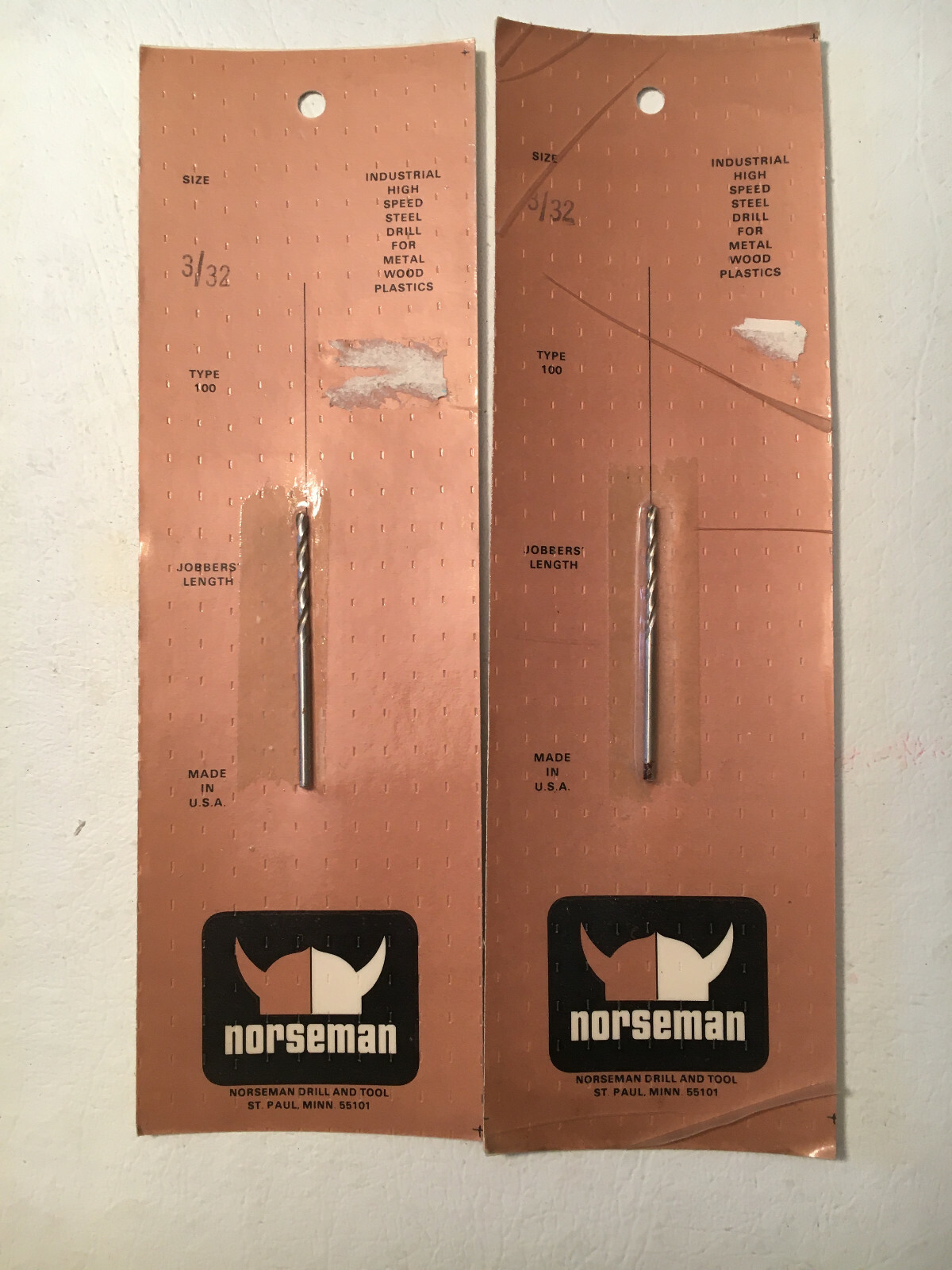 Norseman - 3/32" Bit - Type 100 - Jobbers Length - High Speed Steel - Lot of 2